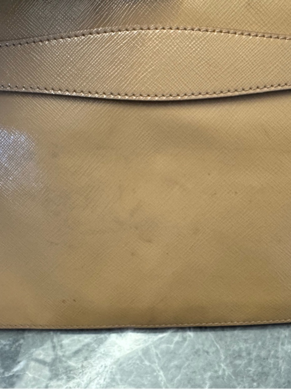 Prada Brown Leather Zip Clutch with Turquoise Crystal Studs - Picture 6 of 6
